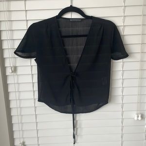 Brandy Melville sheer cardigan-worn